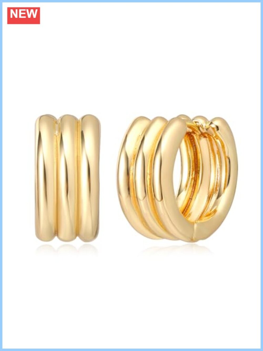 14K Gold Plated Huggie Hoop Earrings Small Hypoallergenic Everyday